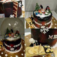 Schneekugel Torte Pinguin - Cook&#039;n&#039;Bake by Anika Heer